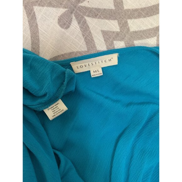 Teal Blue Lovestitch Sleeveless Maxi Dress With Adjustable Spaghetti Straps - Picture 6 of 6